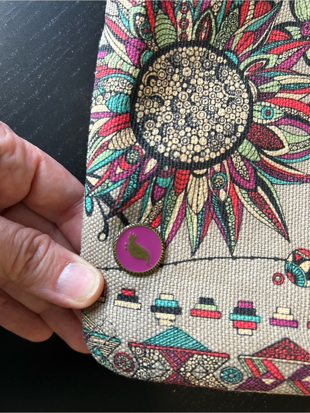 Sakroots Boho Owl Crossbody Canvas Purse Festival Folk Art Southwestern - Picture 7 of 13